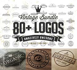 80多个复古的标志/徽章：80+ Vintage Logo Templates Bundle